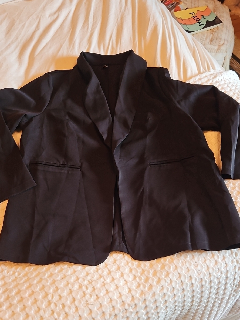 Black Women's Open-Front Blazer Jacket 2x